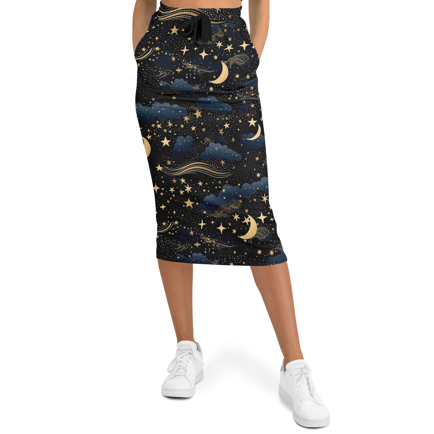 Celestial Night Stars Fashion Long Pocket Skirt