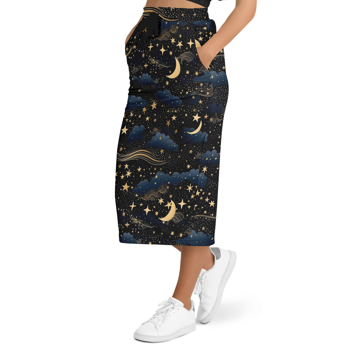 Celestial Night Stars Fashion Long Pocket Skirt