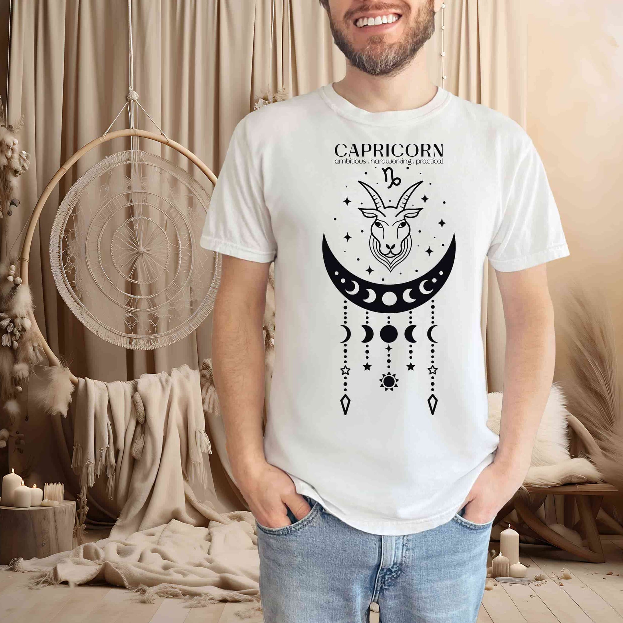 male model wearing a Capricorn Zodiac Sign Shirt