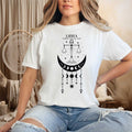 model wearing a white Libra Shirt Balance & Brilliance Tee