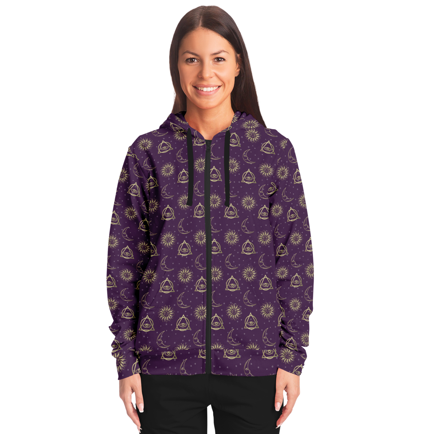 Celestial Magical Purple Fashion Zip-Up Hoodie