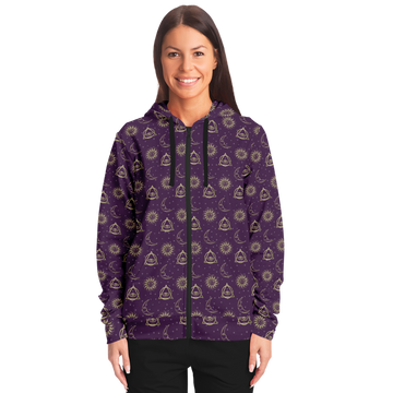 Celestial Magical Purple Fashion Zip-Up Hoodie