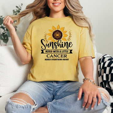 Mosel Wearing Cancer Zodiac Shirt: Sunflower Serenity Tee