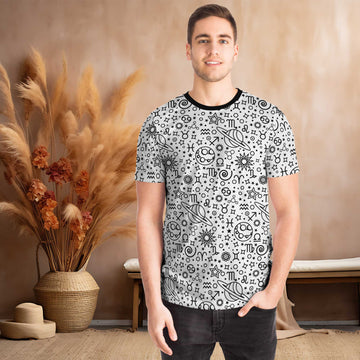 Zodiac Celestial Black And White T-shirt